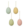 Easter Medium Pastel Flocked Egg Ornaments Set Of 4 - SirHoliday