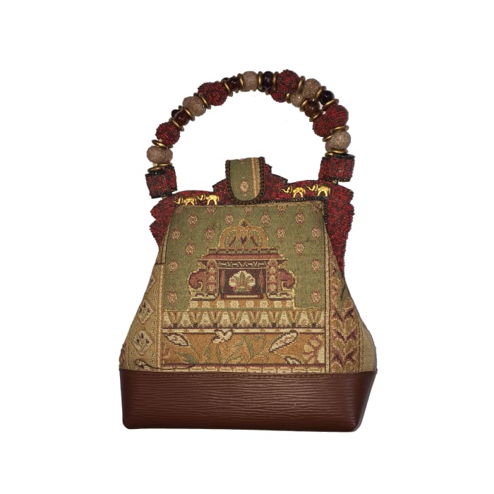 Mary Frances Elephant Tapestry & Beaded Handle Bag - Accessory