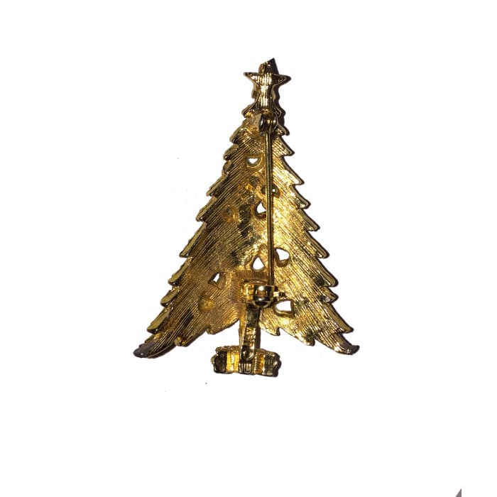 Rhinestone 2 Signed ART Brooch - Christmas