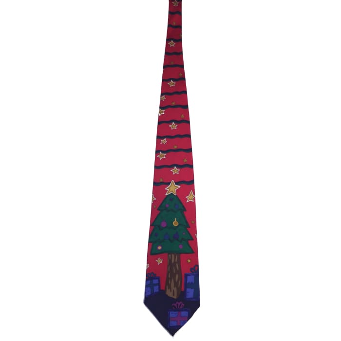 The Power Star Tree Silk Tie - Christmas