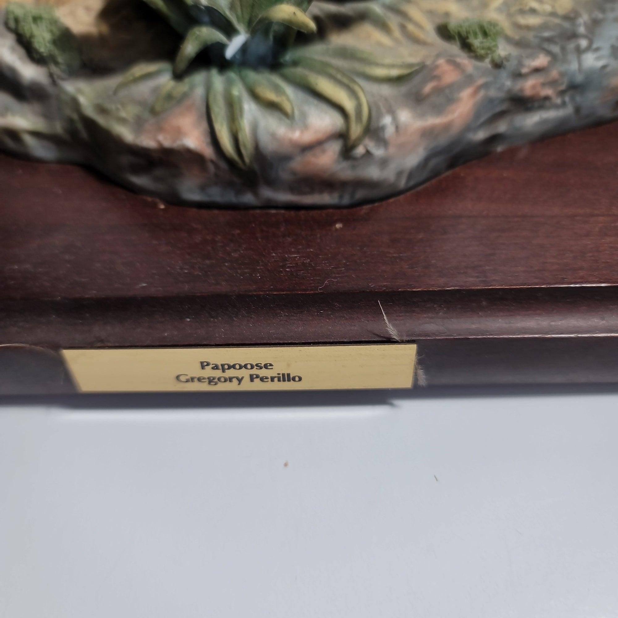 Gregory Perillo Papoose Figurine On Wood Base Sir216Holiday - SirHoliday