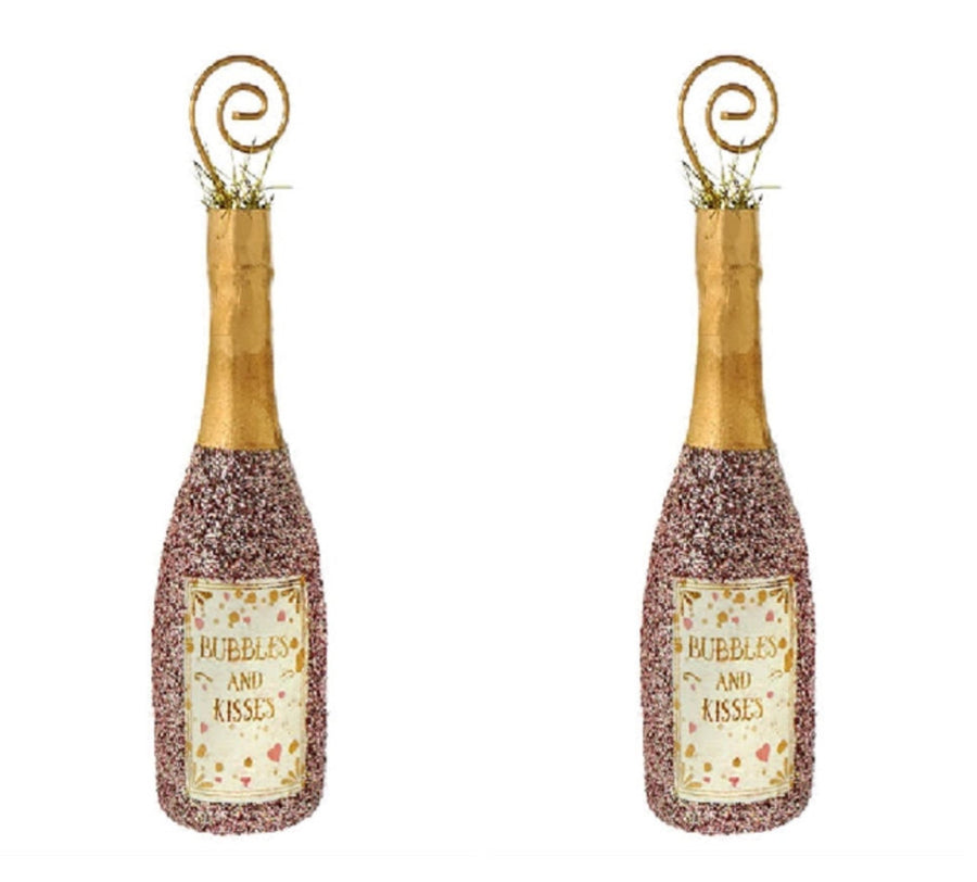 Bubbles and Kisses Bottle Ornament Set - SirHoliday