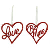 Valentine Glitter Heart Ornaments Set (2 Piece) - SirHoliday