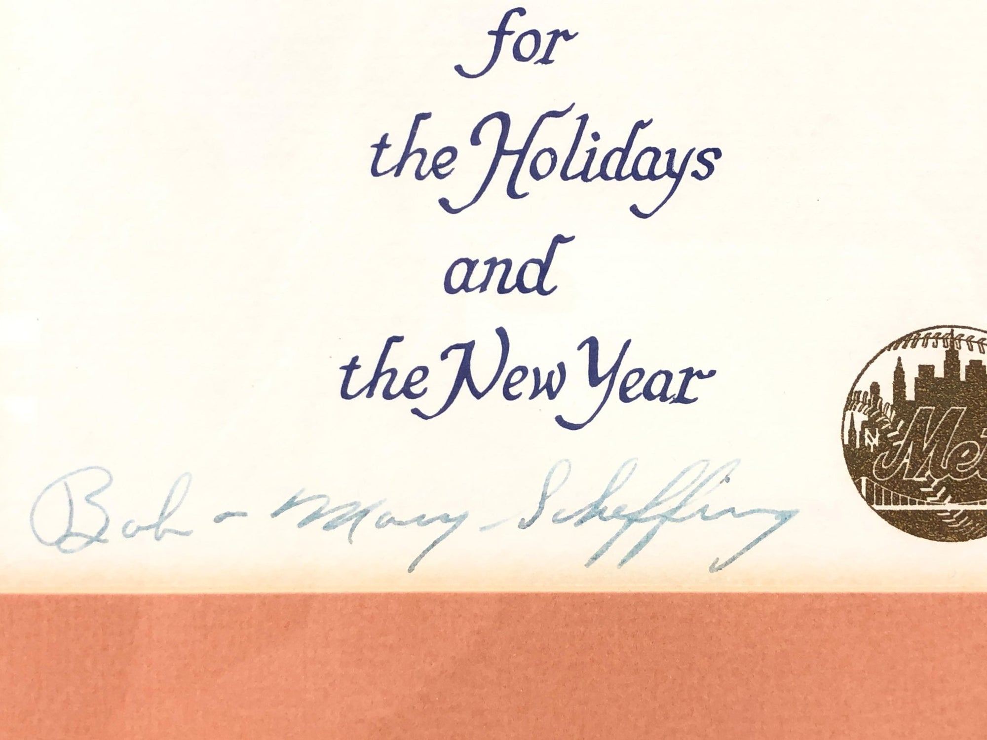 Bob Scheffing Baseball Player And Manager In The 40 Christmas Card New York Mets 1969 Sir215Holiday World Champions Signed - SirHoliday