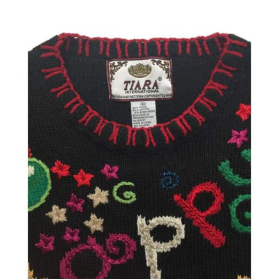 Christmas Happy New Year 2000 Tiara International Vintage Sweater Size M - SirHoliday