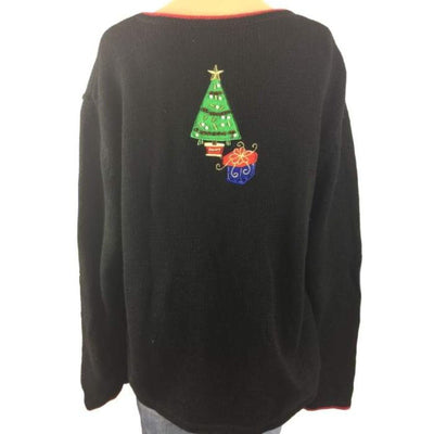 Christmas Santa With Presents Tiara International Vintage Sweater Size L - SirHoliday
