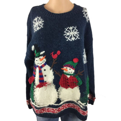 Christmas Snowmen Croft & Barrow Vintage Sweater Size M - SirHoliday