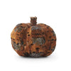 Halloween Orange And Brown Pumpkin With Feathers 5 Inches - SirHoliday