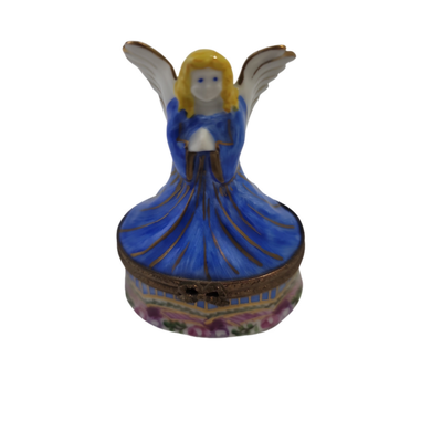 Limoges Winged Angel Trinket Box France Hand Painted by F.B. Sir141Holiday