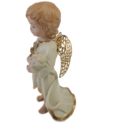 Lenox Little Graces Porcelain Angel Figurine Holding Cross & Flowers Sir149Holiday - SirHoliday