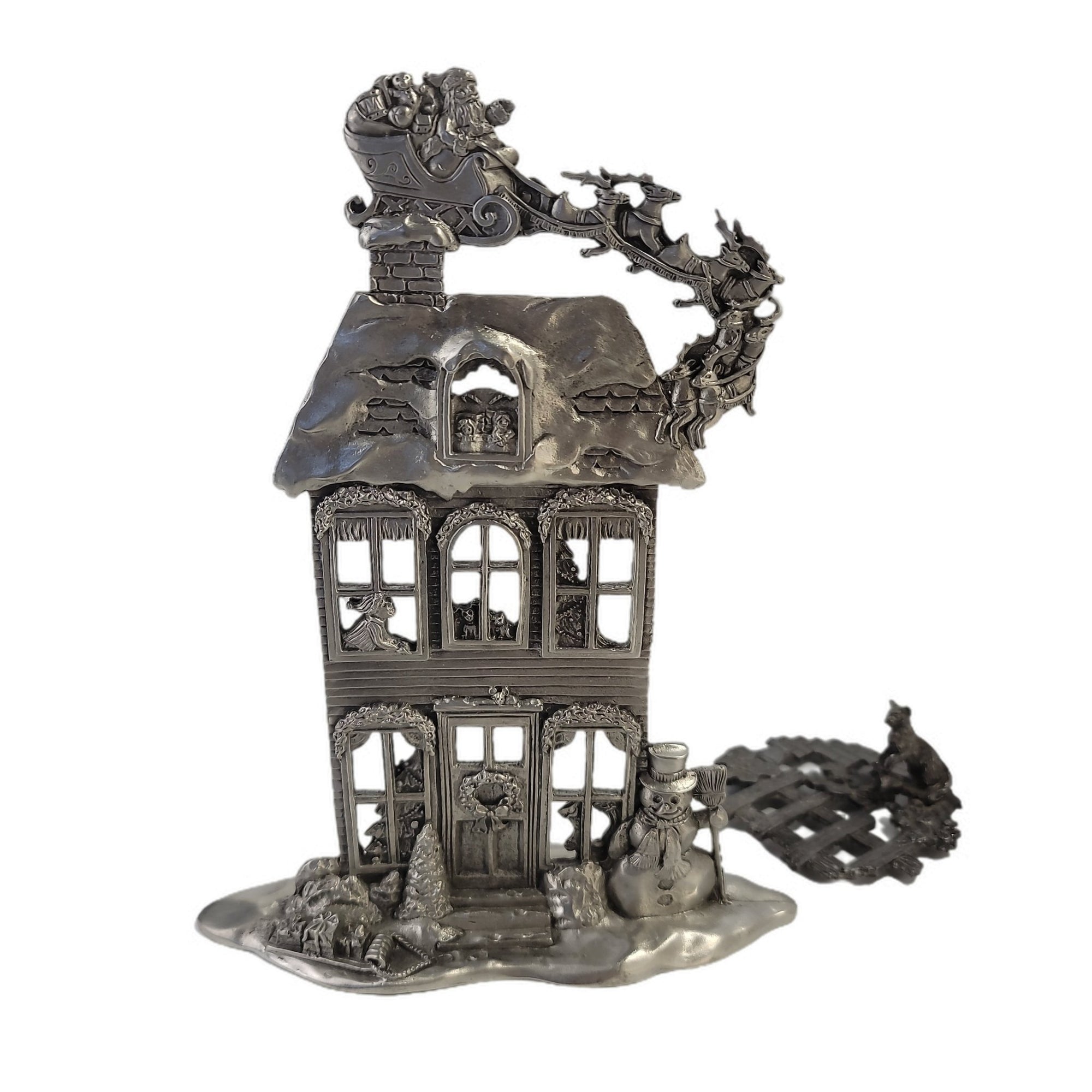 Cat & Seagull Pewter Sculpures With Dog On Side Sir150Holiday - SirHoliday