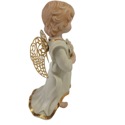 Lenox Little Graces Porcelain Angel Figurine Holding Cross & Flowers Sir149Holiday - SirHoliday