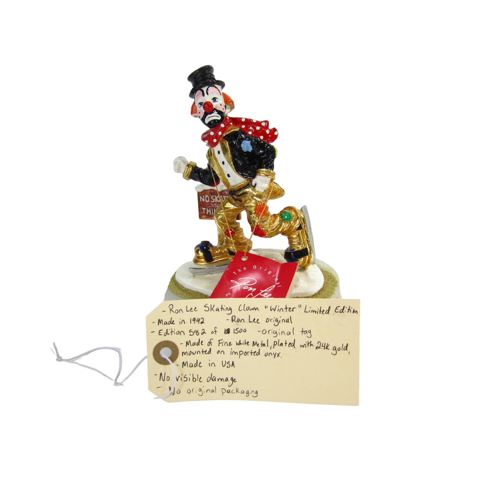 Ron Lee Clown No Skating Thin Ice Figurine Sir158Holiday - SirHoliday