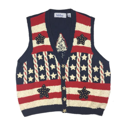 Americana Belle Pointe Vintage Sweater Vest Size 2X - 4th of July