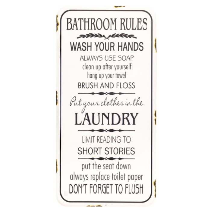 Bathroom Rules Wall Plaque Sign - Christmas