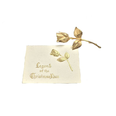Christmas 1960s Giovanni Legend Of The Christmas Rose Signed Brooch - Christmas