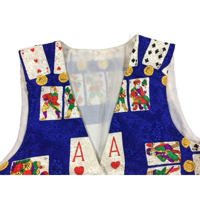 Christmas Ace Of Hearts Vintage Silky Sweater Vest Size M - Christmas