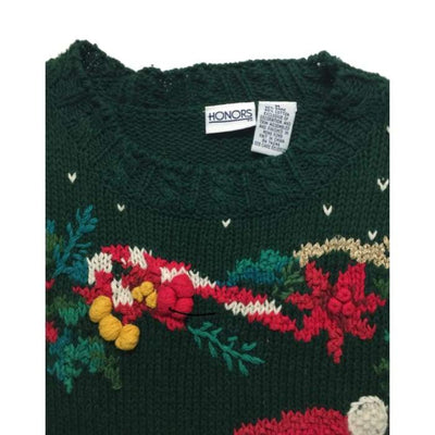 Christmas Bear Honors Vintage Sweater Size M - Christmas