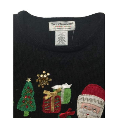Christmas Believe Bigger Tiara International Vintage Sweater Size XL - Christmas