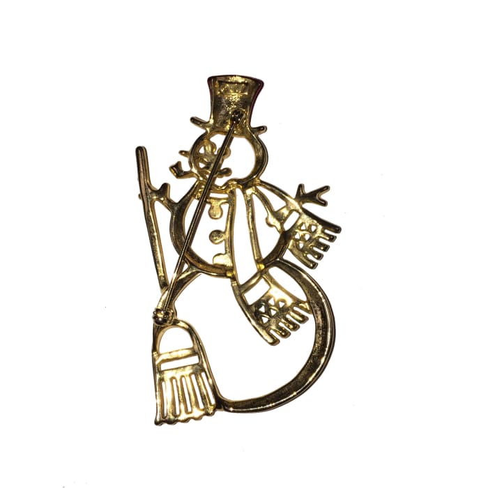 Christmas Estate Signed JJ Snowman Brooch - Christmas