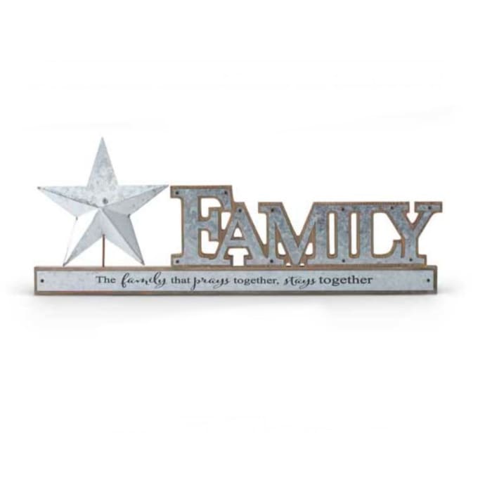 Christmas Family Tabletop Cutout With Mini Tin Pocket Star - Christmas