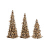 Christmas Feathered Fall Cone Trees (3 Piece Set) - Christmas