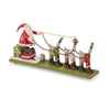 Christmas Green And Red Whimsical Santa In Sled with Reindeer - Christmas