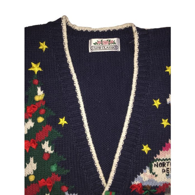 Christmas North Pole Depot Vintage Sweater Vest Size L - Christmas