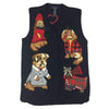 Christmas Puppy Love Eagles Eye Vintage Sweater Vest Size M - Christmas