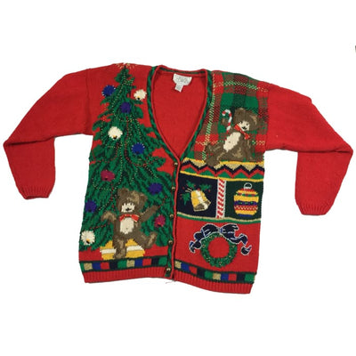 Christmas Red Bear Christmas Vintage Sweater Size M - Christmas