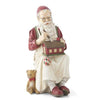 Christmas Santa Claus Figurine Sitting And Painting House - Christmas