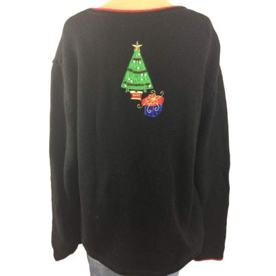 Christmas Santa With Presents Tiara International Vintage Sweater Size L - Christmas