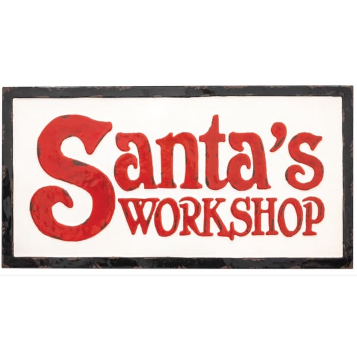 Christmas Santas Workshop Wall Plaque Sign - Christmas