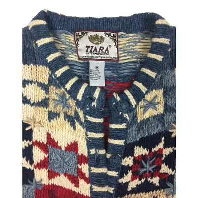 Christmas Snowflake Stars Tiara International Vintage Sweater Size M - Christmas