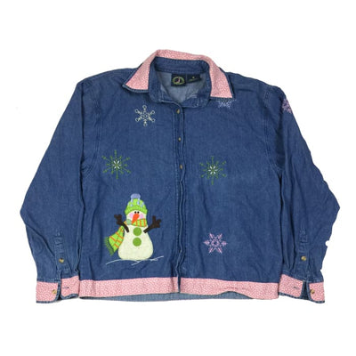 Christmas Snowman Family LightHouse Apparel Vintage Top Size M - Christmas