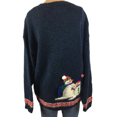 Christmas Snowmen Croft & Barrow Vintage Sweater Size M - Christmas