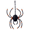 Halloween 8.5 Inch Large Black String Spider With Black And Orange Legs - Halloween