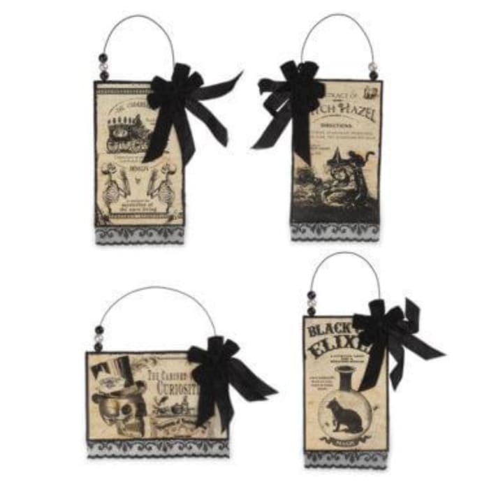 Halloween Apothecary Postcard Ornament Set - Halloween