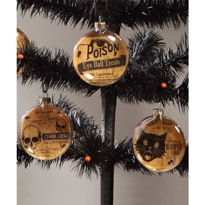 Halloween Glass Disc Ornament (Set of 3) - Halloween