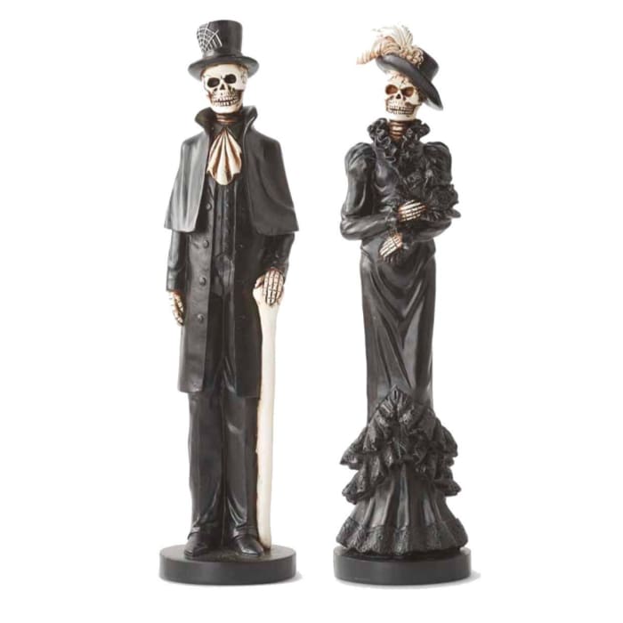 Halloween Skeletons On Base Set (2 Pieces) - Halloween