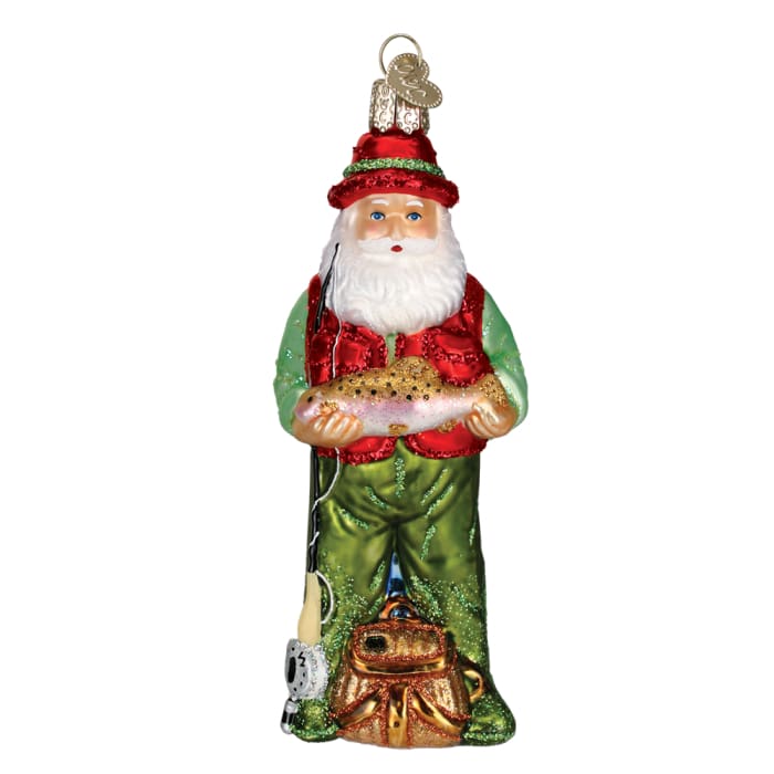 Ornament Fly Fishing Santa 5 1/4 - Christmas