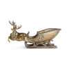 Reindeer Pulling Sleigh With Antiqued Gold Finish - Christmas