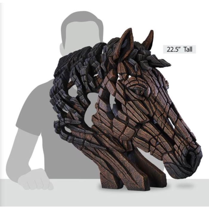 Rustic Horse Bust Edge Sculpture - Christmas