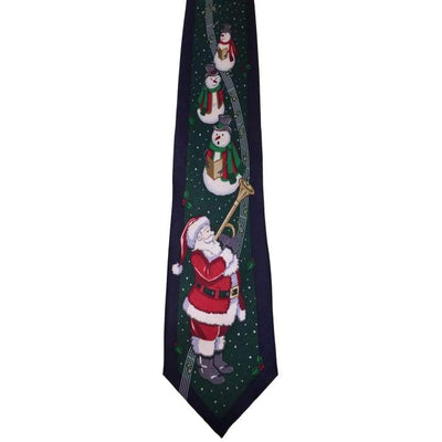 Santa Horn Silk Tie - Christmas