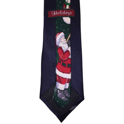Santa Horn Silk Tie - Christmas