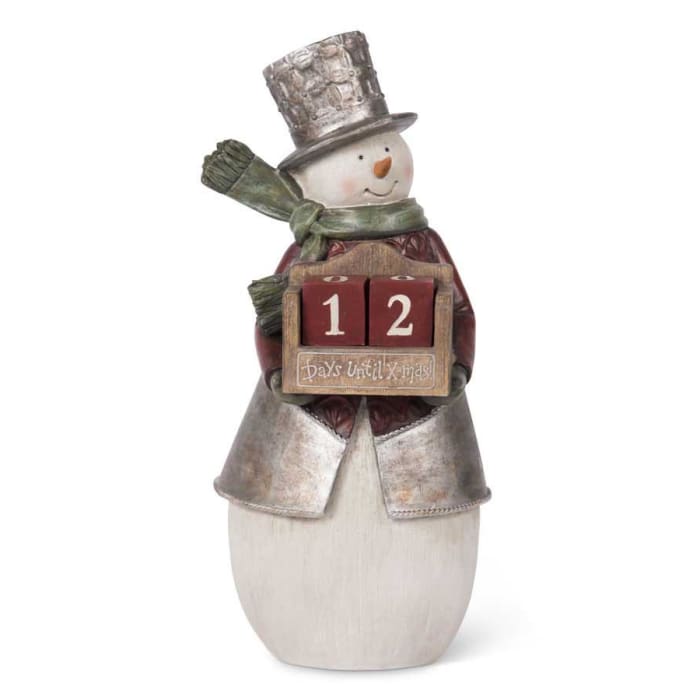 Snowman Holding Countdown Calendar Till Christmas - Christmas