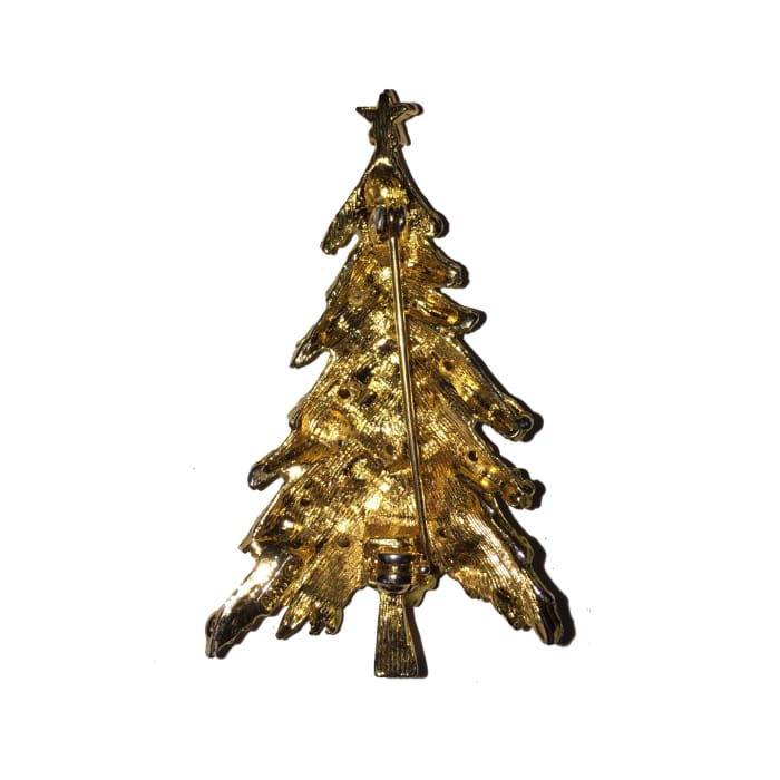 Snowy Tree Signed Gerrys Brooch - Christmas