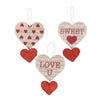 Love Letter Heart Ornament Set of 3