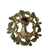 Wreath And Reindeer Signed Gerrys Brooch - Christmas