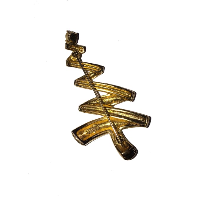 Zigzag Signed Monet Brooch - Christmas